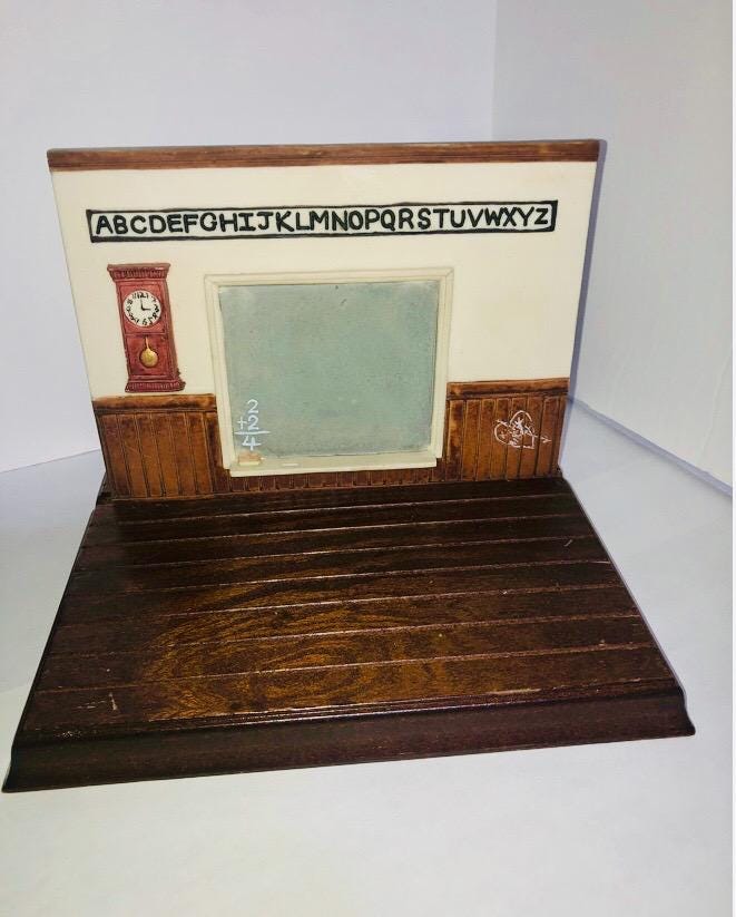 Kitty Cucumber Classroom Backdrop With A Wood Base Miniature Display