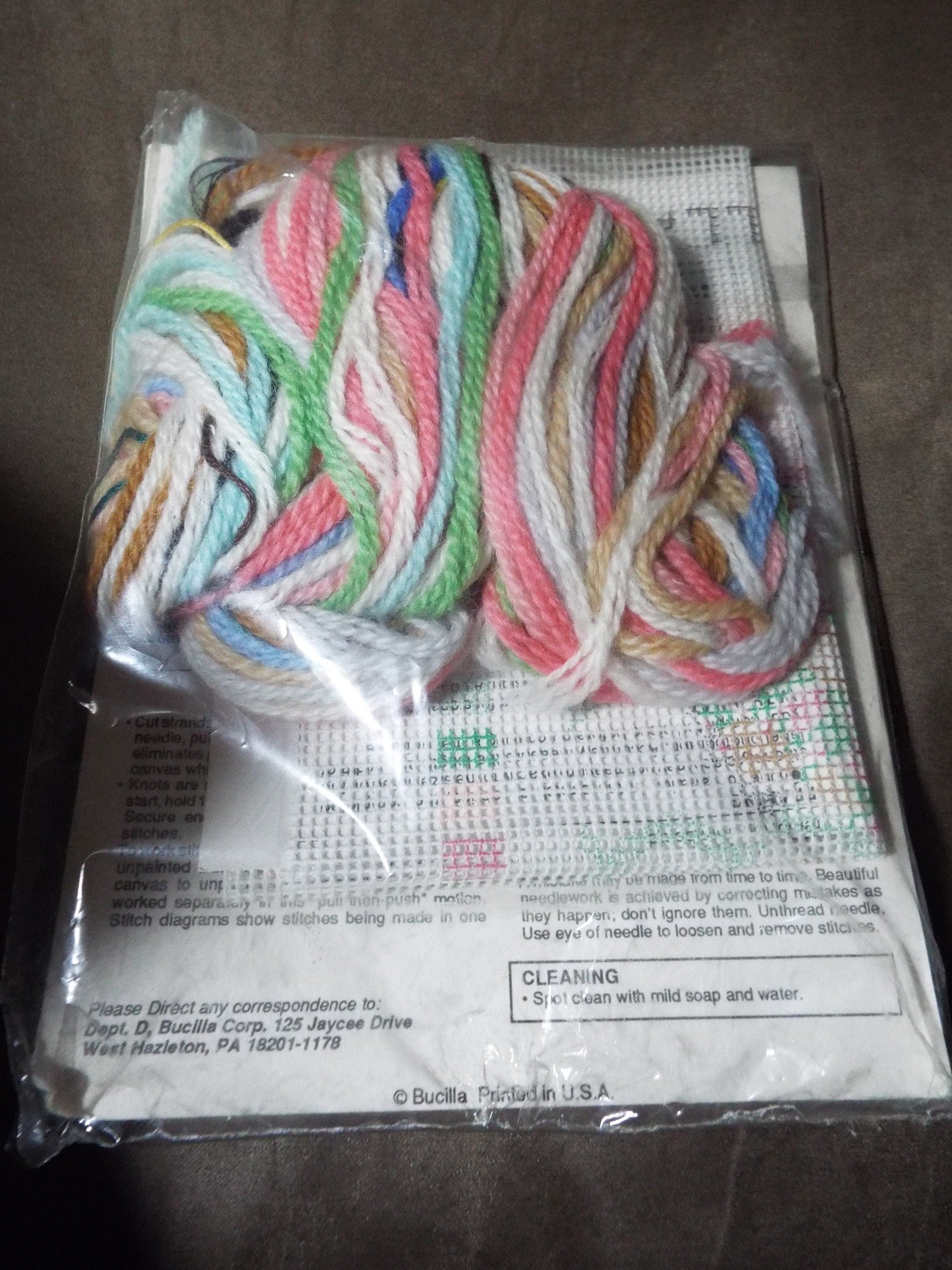 Girl & Teddy Needlepoint Kit Gallery of Stitches by Bucilla