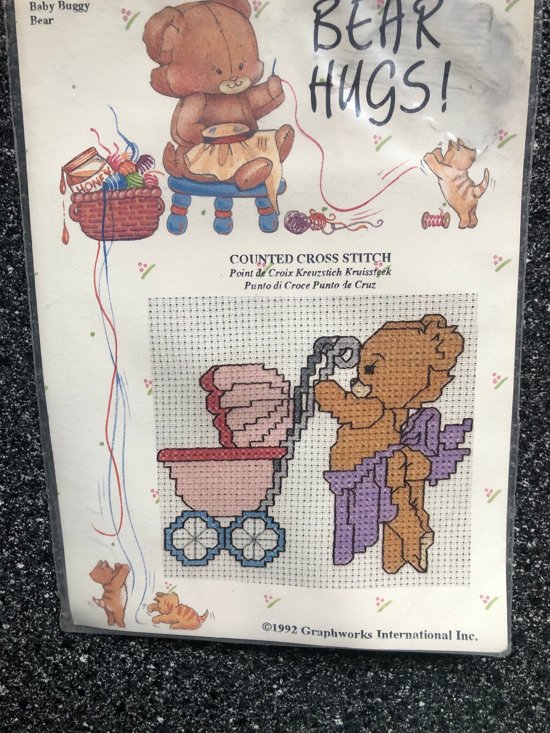 Baby Buggy Bear  Bear Hugs  Counted Cross Stitch Kit