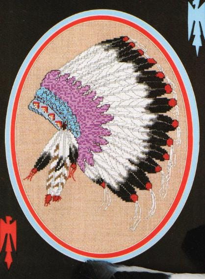 Indian Headdress Cross Stitch Leaflet A Pegasus Publication By Phyliss Berry Wooten