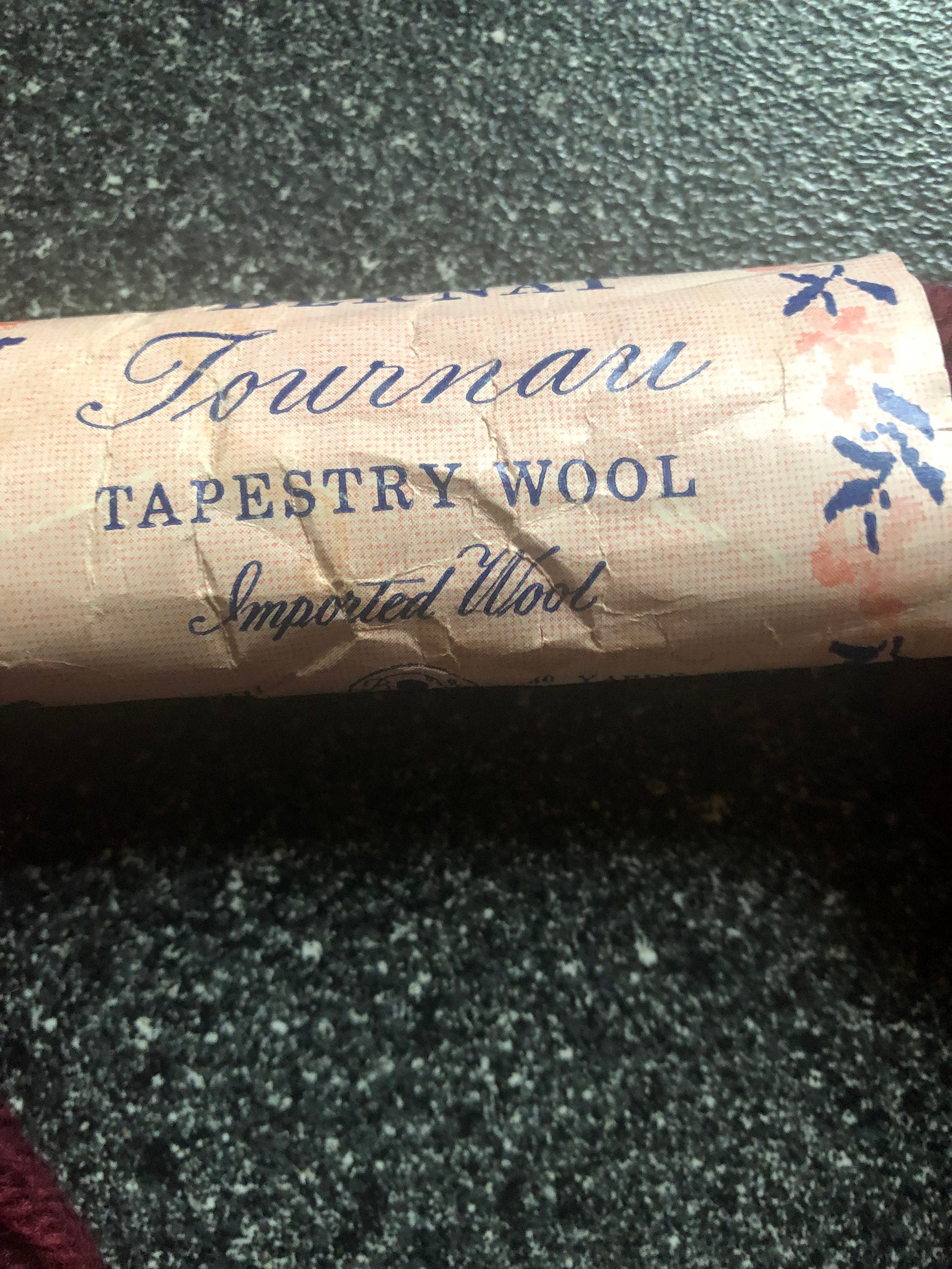 Bernat Deep Red Tournau Tapestry Wool Vintage Imported Wool